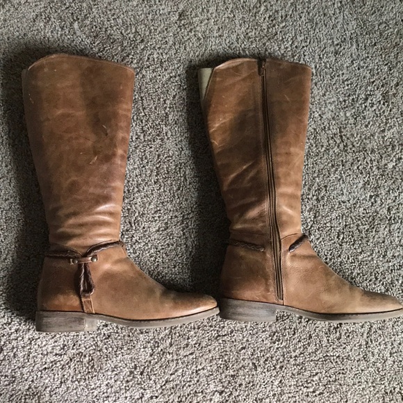 Camel Genuine Leather Riding Boots - Picture 2 of 4